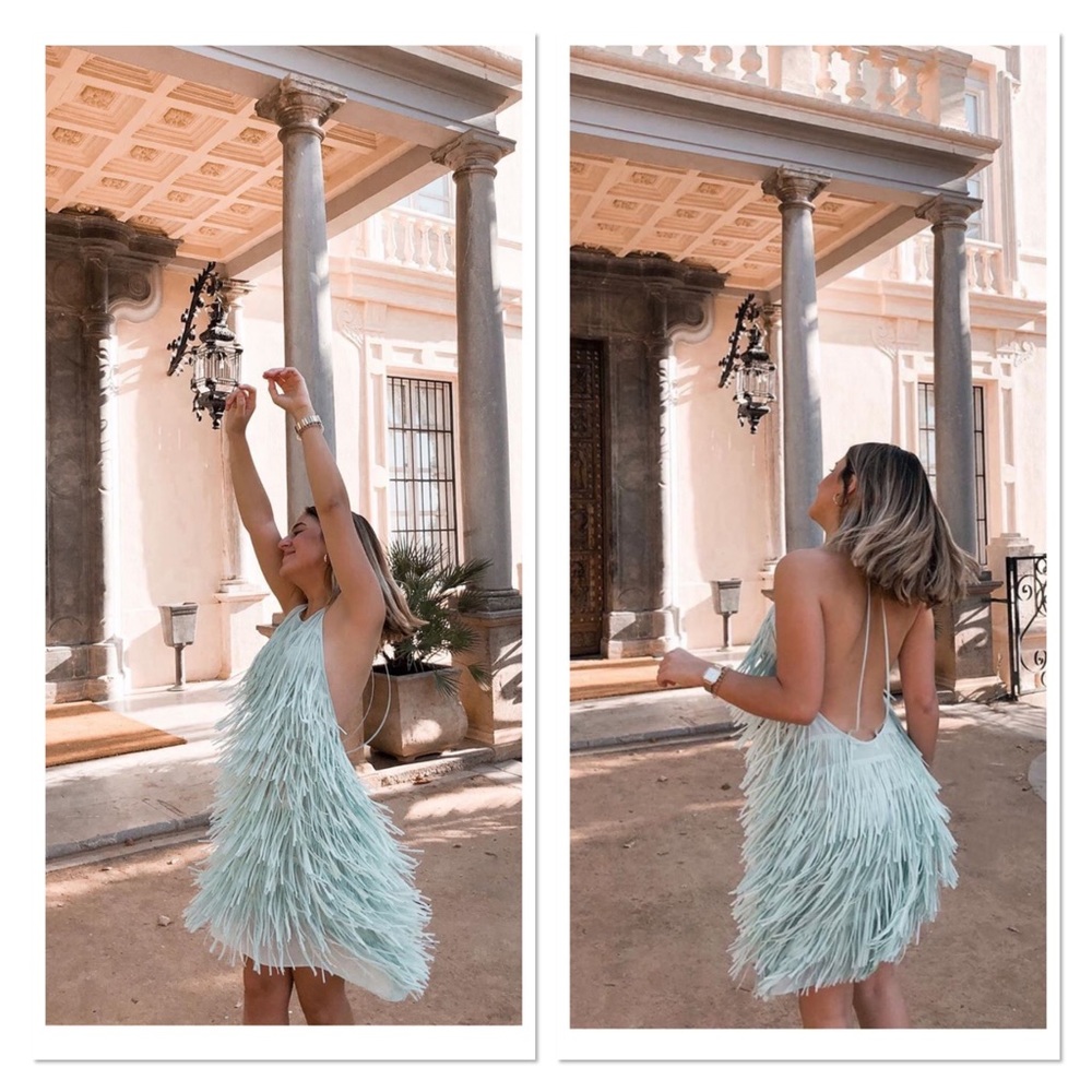 Zara fringed dress bloggers favorite